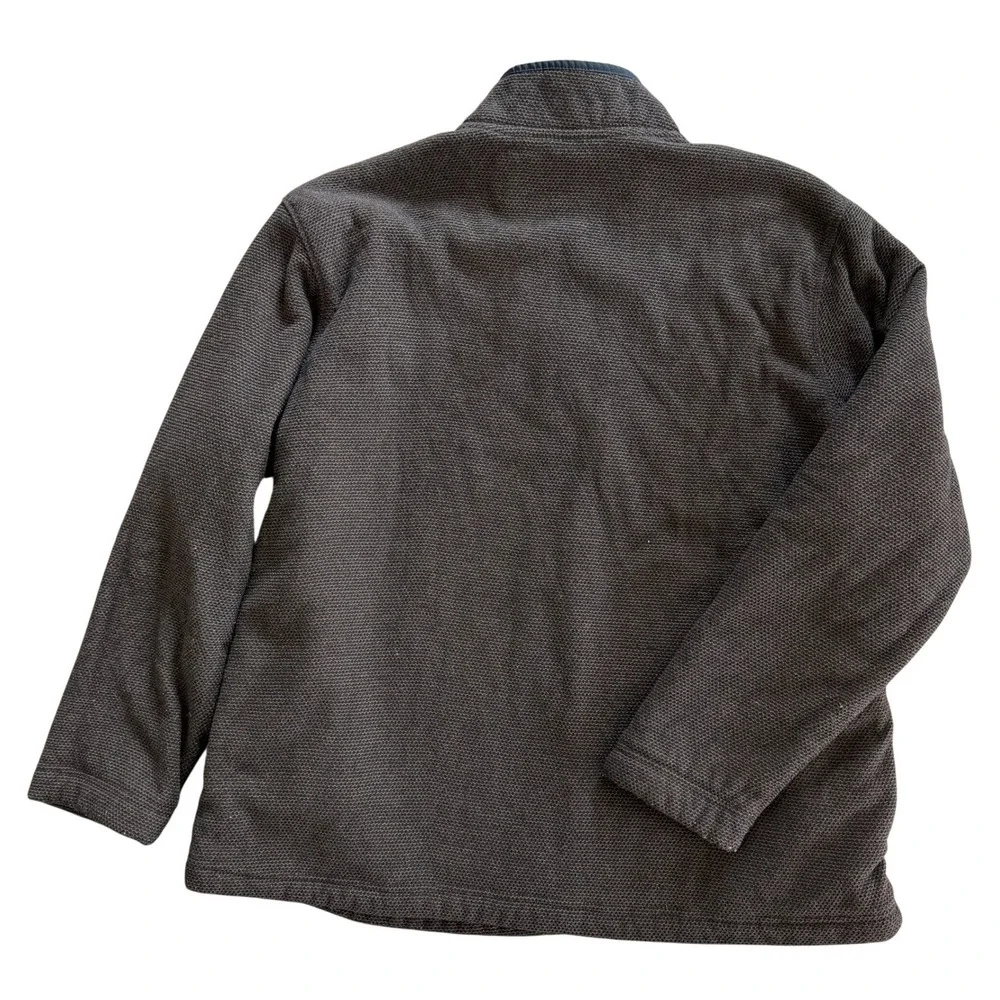 Orvis Men's XL Brown Honeycomb Textured Sherpa Lined Quarter Zip Fleece Pullover